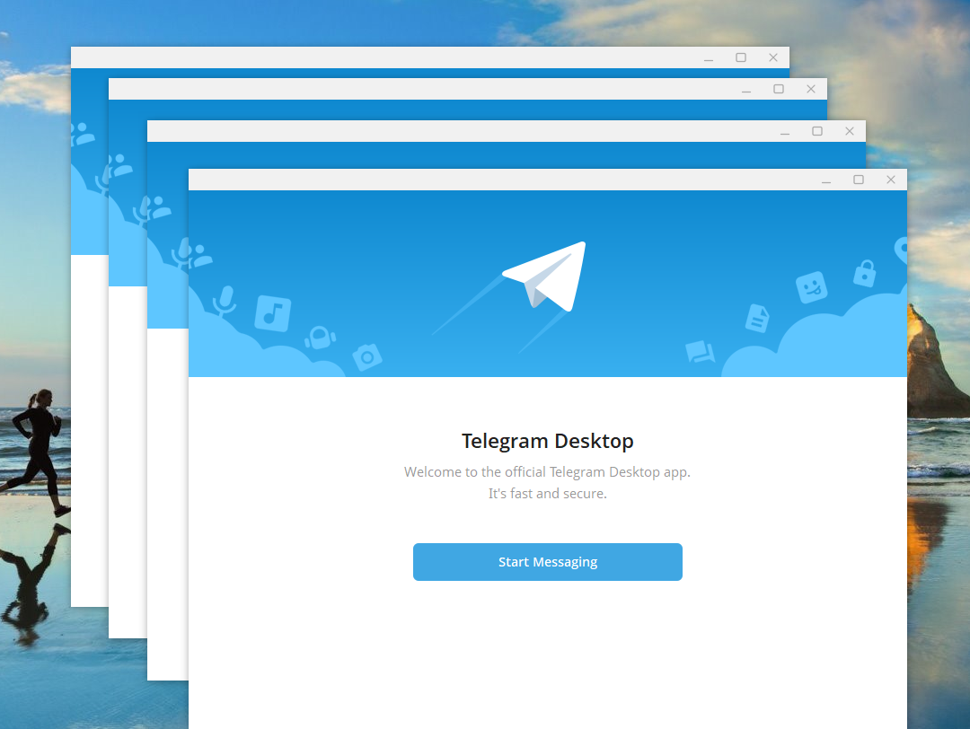 重复复制telegram.exe 即可无限多开telegram